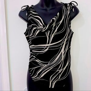 Abstract Cowl Neck Top